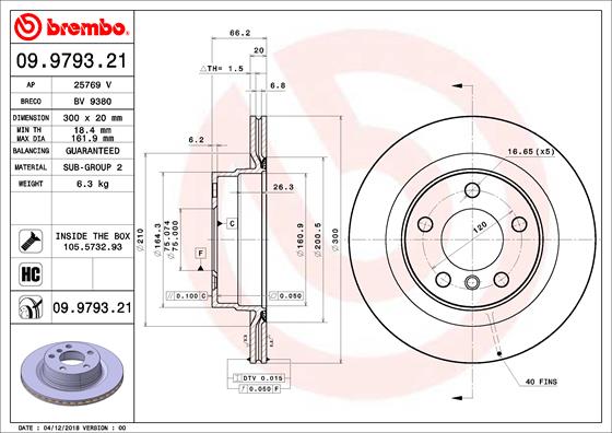 BREMBO 09.9793.21 FĂŠktĂĄrcsa