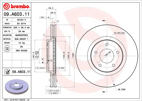 BREMBO BRE09.A603.11 féktárcsa