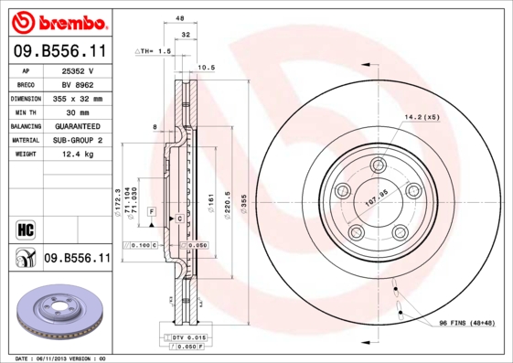 BREMBO 09.B556.11 Disc Frana