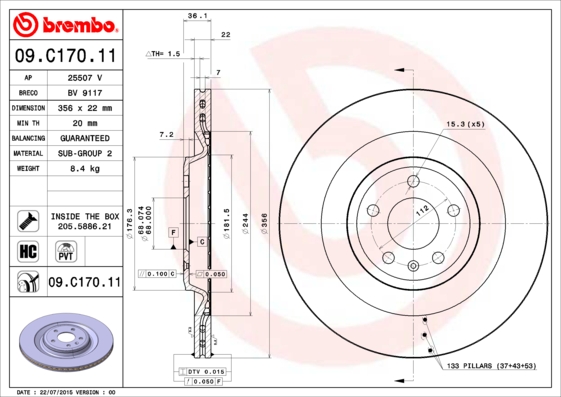 BREMBO 09.C170.11 FĂŠktĂĄrcsa