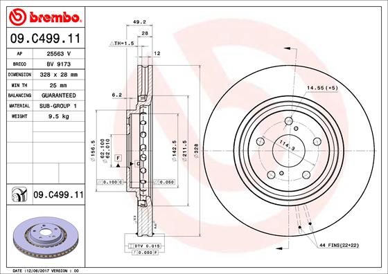 BREMBO 09.C499.11B Féktárcsa