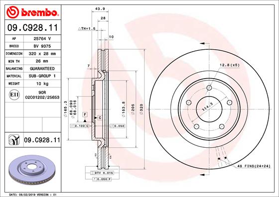 BREMBO BRE09.C928.11 féktárcsa