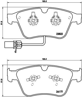 BREMBO P05003 Fékbetét készlet, tárcsafék