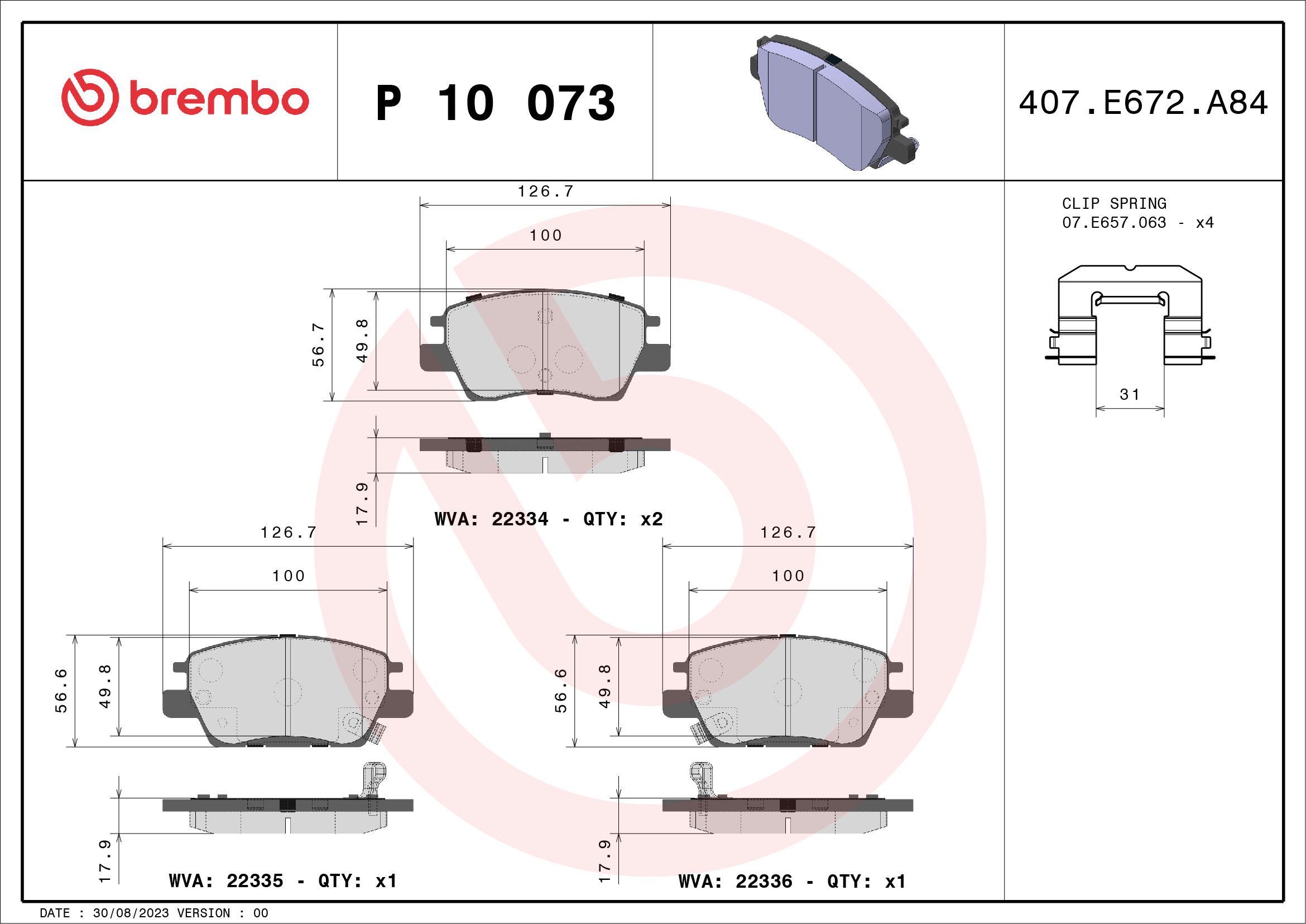 BREMBO BREP 10 073 Fékbetét