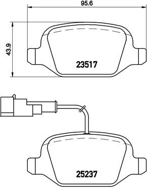 BREMBO P23131 Fékbetét készlet, tárcsafék