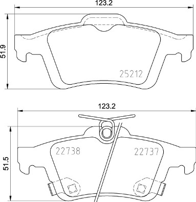 BREMBO 1001869746 P 24 216 - HÁTSÓ FÉKBETÉT KÉSZLET