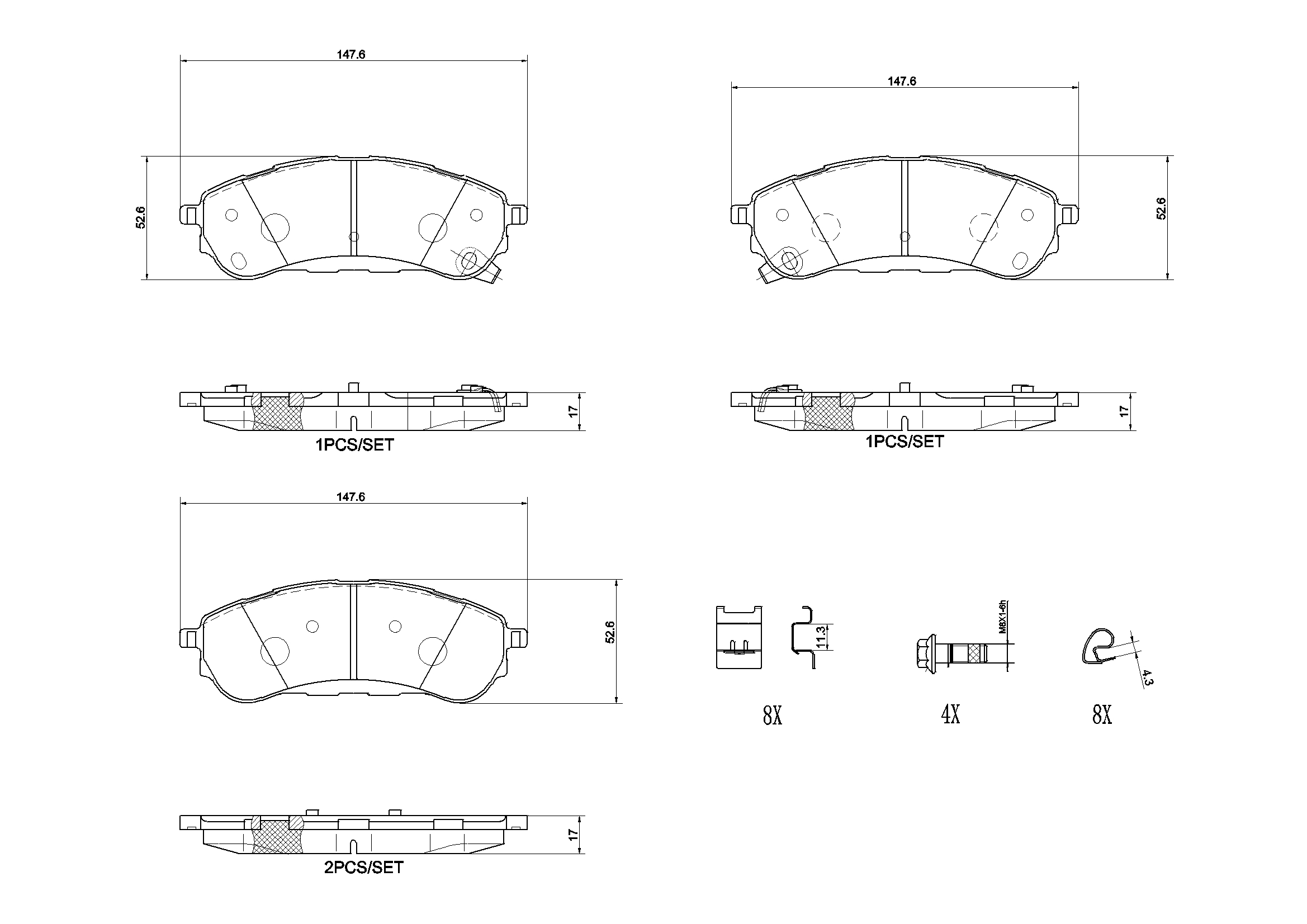 BREMBO BREP24235 fékbetét készlet, tárcsafék