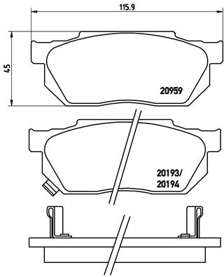 BREMBO BREP28008 fékbetét készlet, tárcsafék