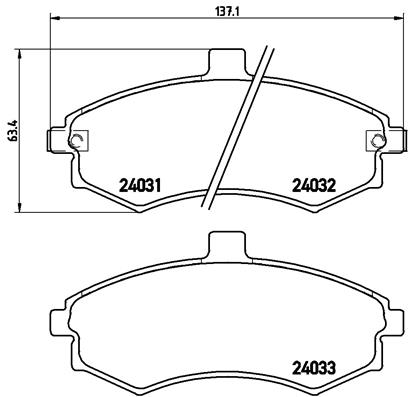 BREMBO  fékbetét készlet, tárcsafék