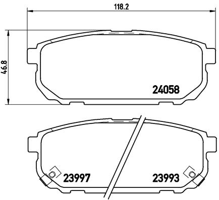 BREMBO 1001062651 P30023 - HÁTSÓ FÉKBETÉT KÉSZLET