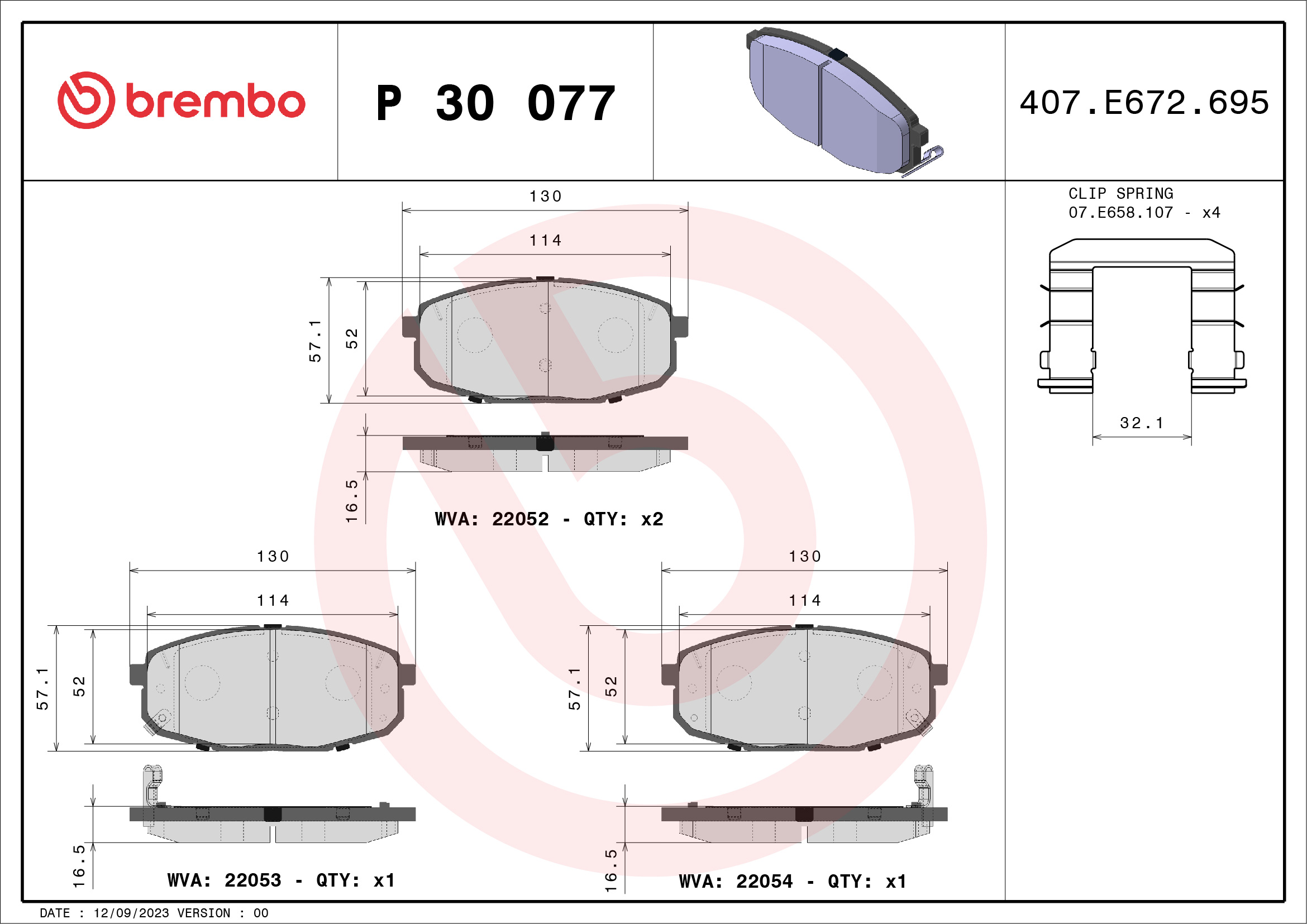 BREMBO BREP 30 077 Fékbetét