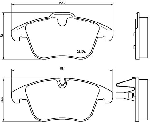 BREMBO P36022 Fékbetét készlet, tárcsafék