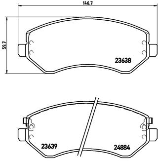 BREMBO P37007 Fékbetét készlet, tárcsafék