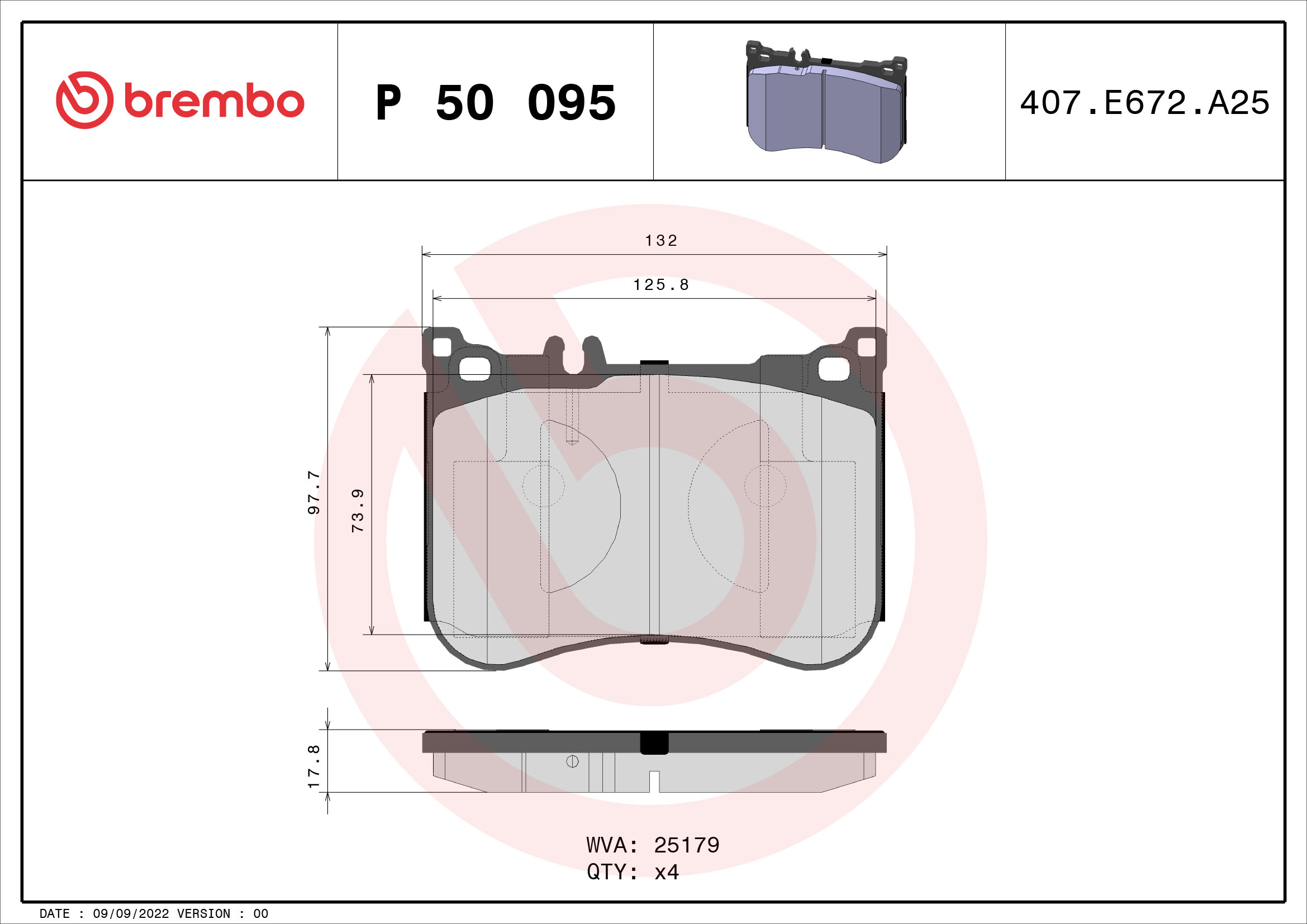 BREMBO 1001538870 P50095 - Első fékbetét készlet