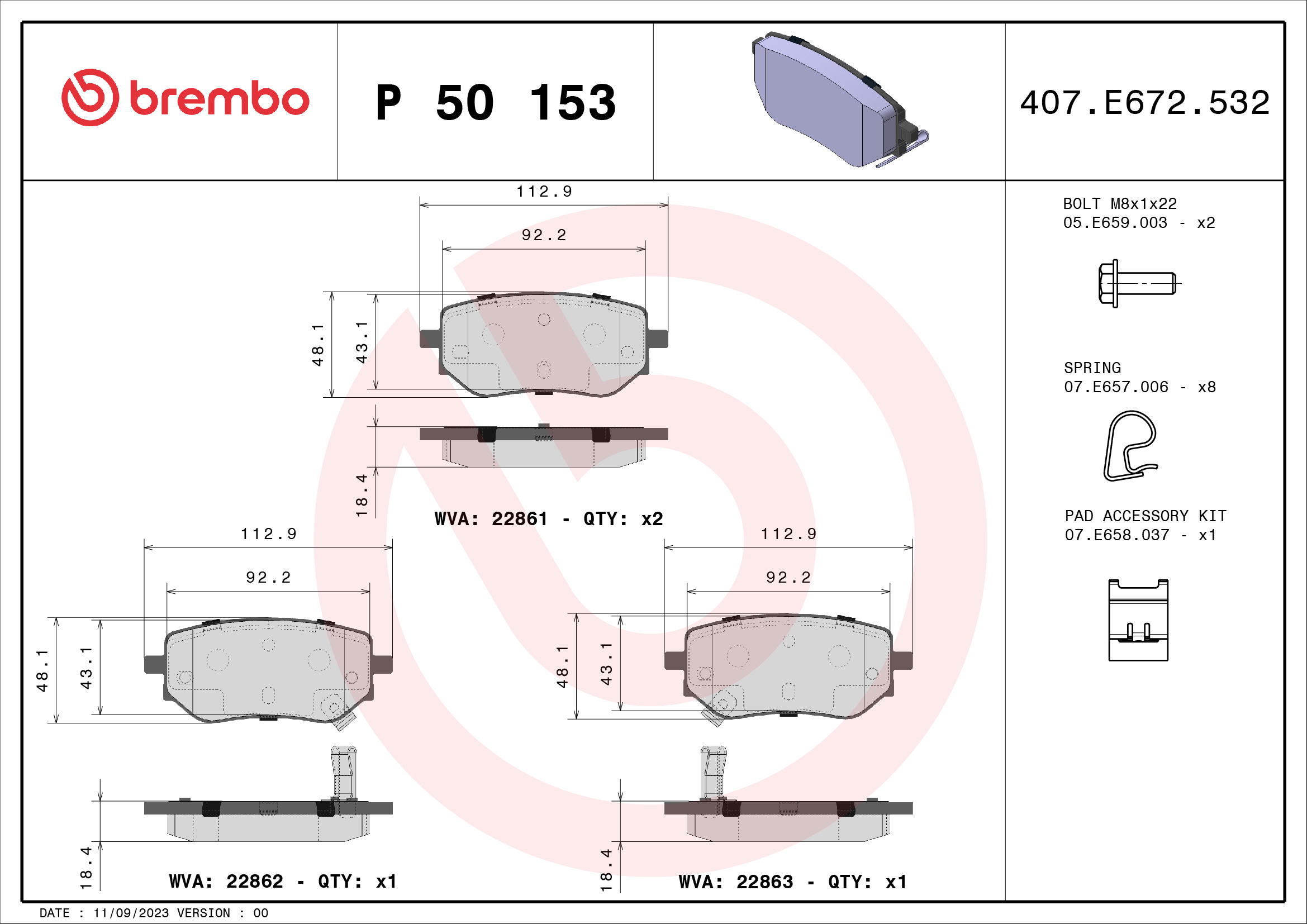 BREMBO P50153 