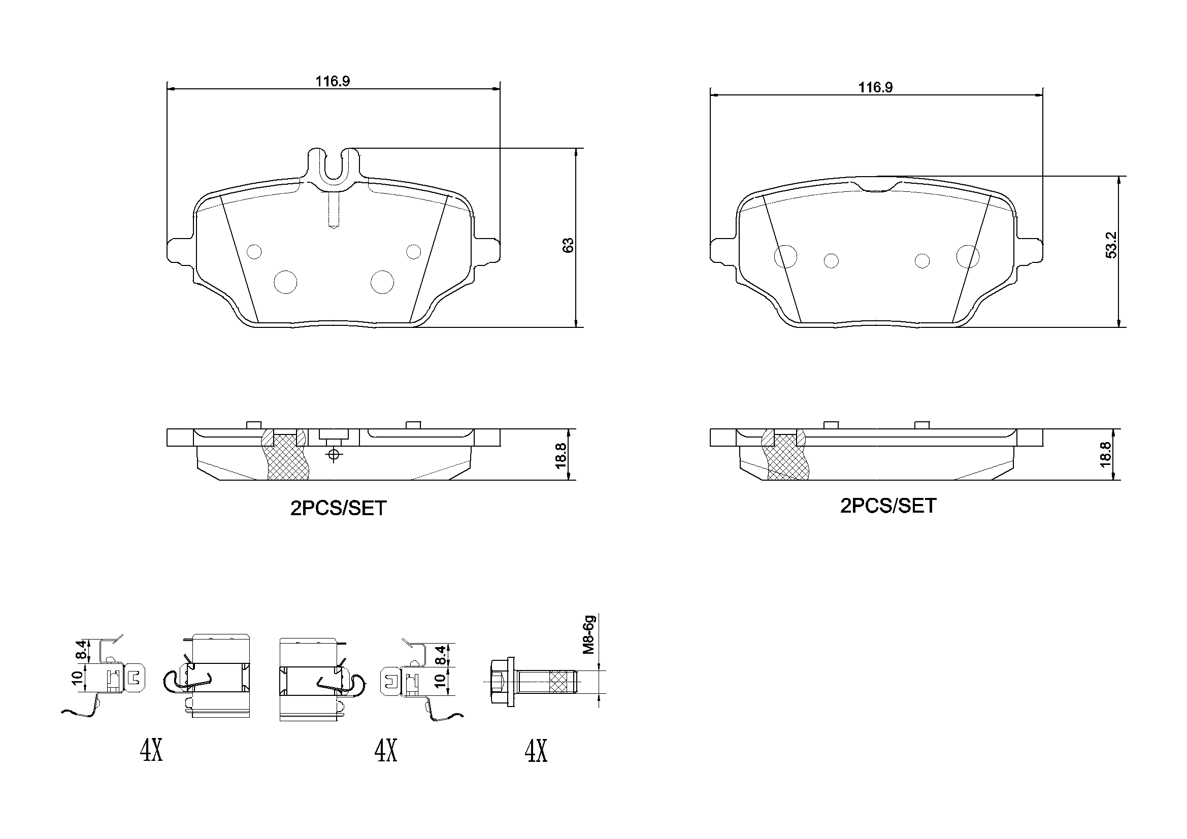 BREMBO BREP50162 fékbetét készlet, tárcsafék