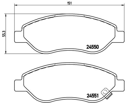 BREMBO BREP59053 fékbetét készlet, tárcsafék