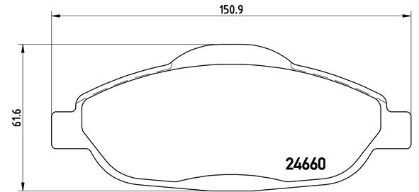 BREMBO  Fékbetét készlet, tárcsafék