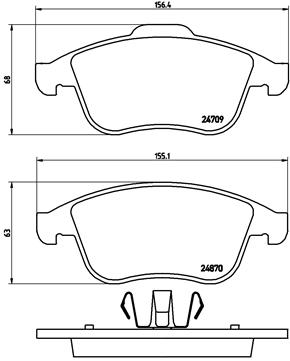 BREMBO BP68045 Fékbetét készlet, tárcsafék