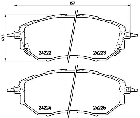 BREMBO BP78017 Fékbetét készlet, tárcsafék