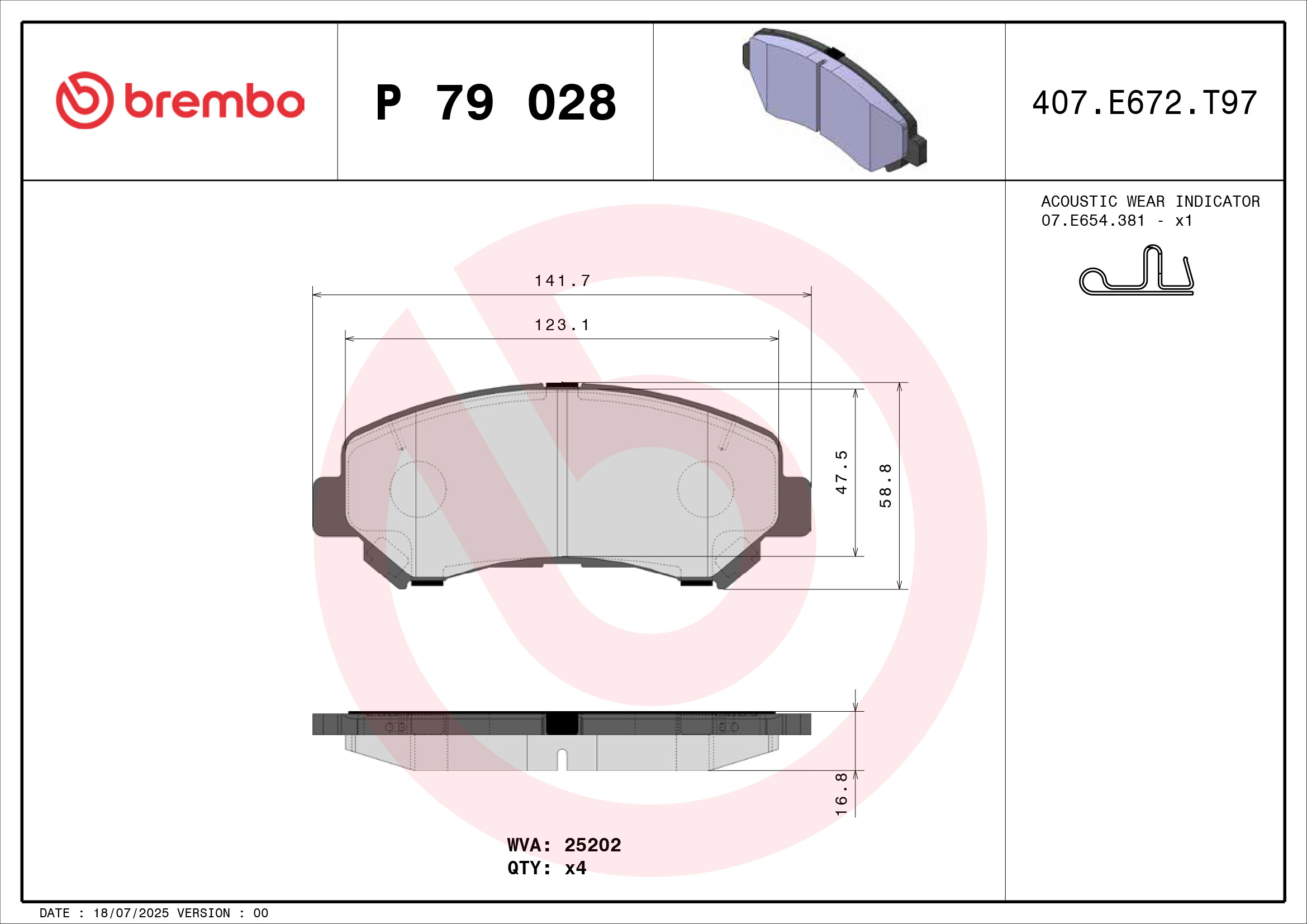 BREMBO BREP 79 028 Fékbetét