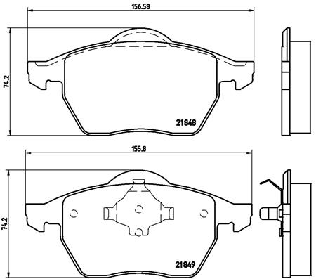 BREMBO  Fékbetét készlet, tárcsafék