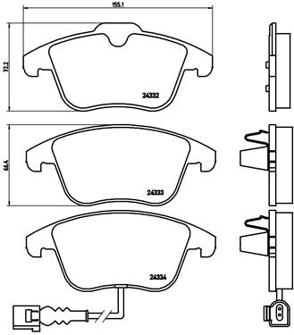 BREMBO P85112 Fékbetét készlet, tárcsafék