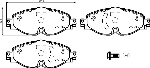 BREMBO BREP85147X fékbetét készlet, tárcsafék