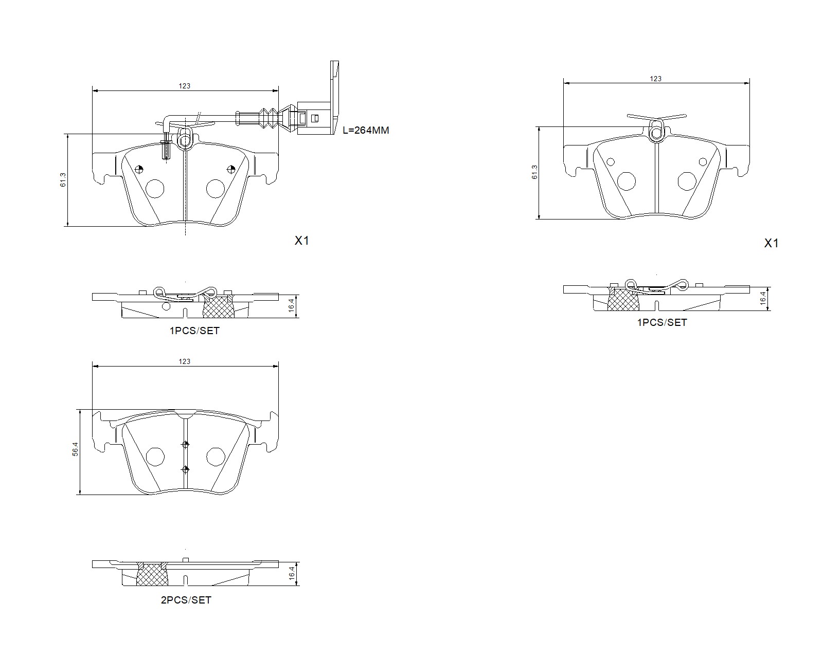 BREMBO BREP85162X fékbetét készlet, tárcsafék