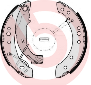 BREMBO S61526 Fékpofakészlet kézifékhez, rögzítőfékhez, dobfékhez