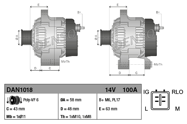 DENSO DENDAN1018 generátor