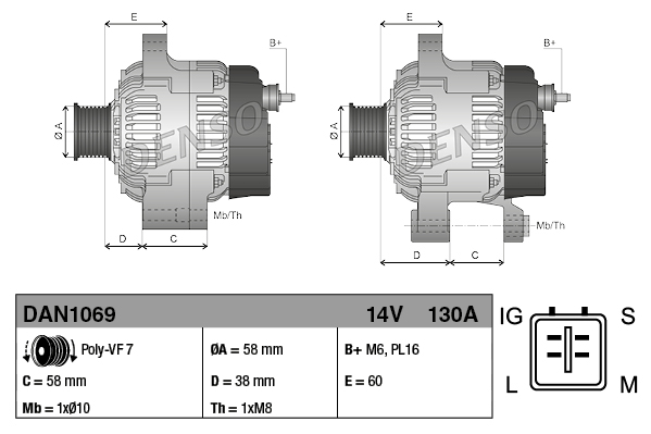 DENSO DENDAN1069 generátor