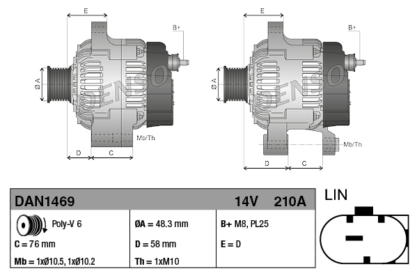 DENSO DENDAN1469 Generátor