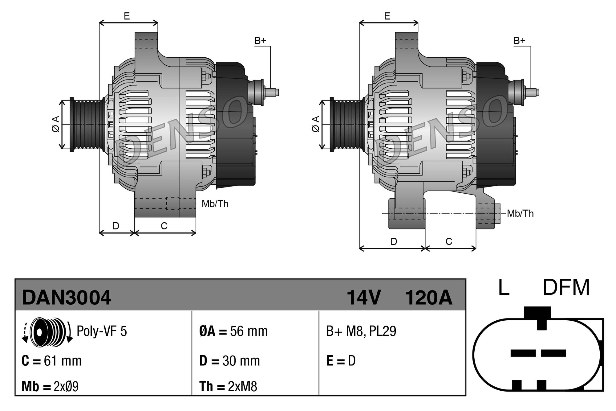 DENSO DENDAN3004 generátor