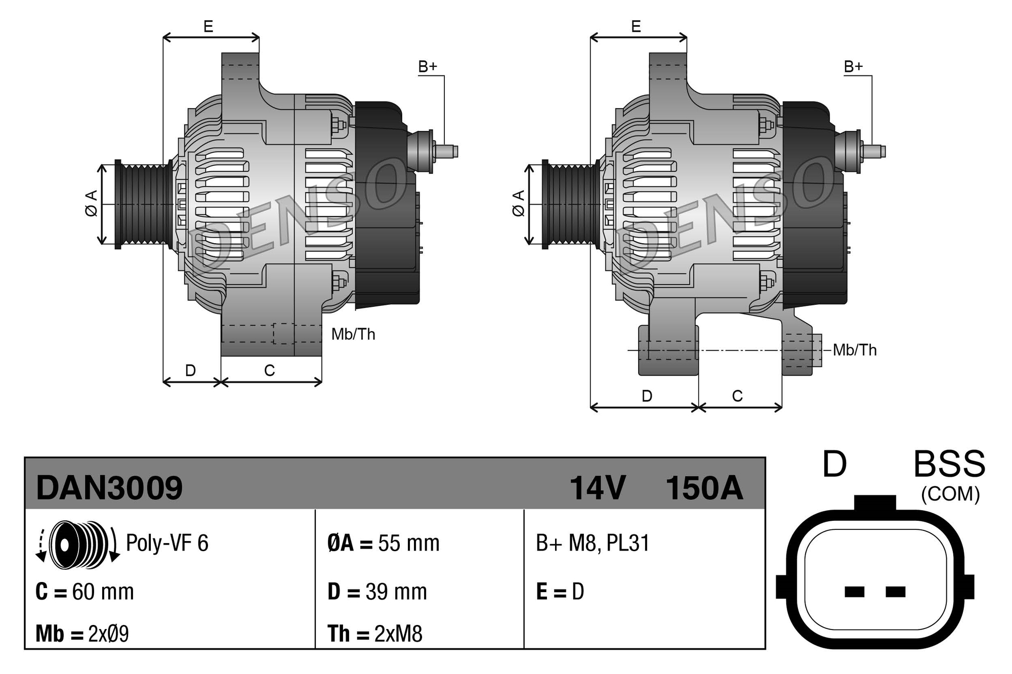 DENSO DENDAN3009 generátor