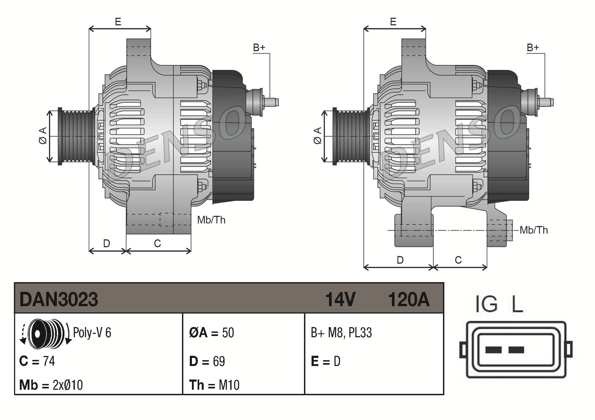 DENSO DENDAN3023 Generátor