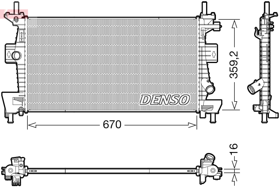 DENSO DENDRM10114 hűtő, motorhűtés