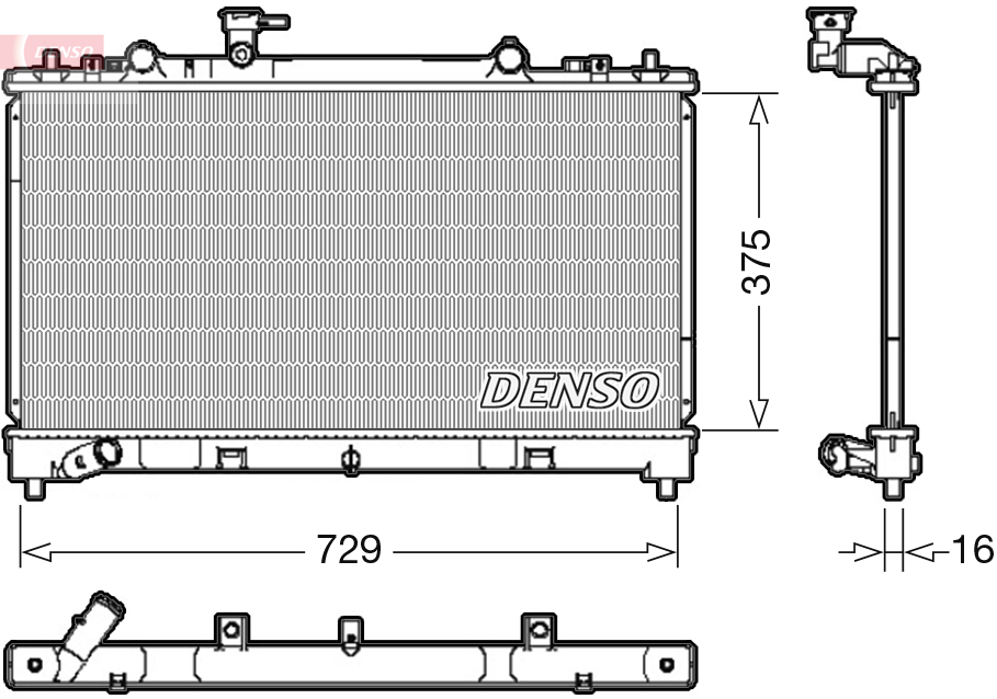 DENSO DEN DRM44038 Vízhűtő