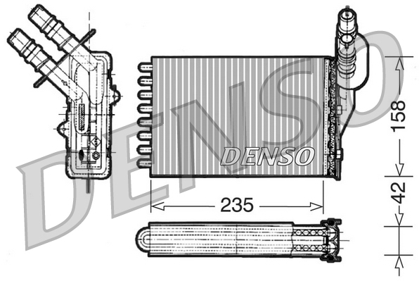 DENSO DEN DRR23001 Fűtőradiátor, hőcserélő