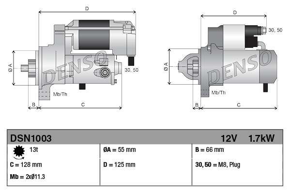 DENSO 1001736367 DSN1003 - önindító