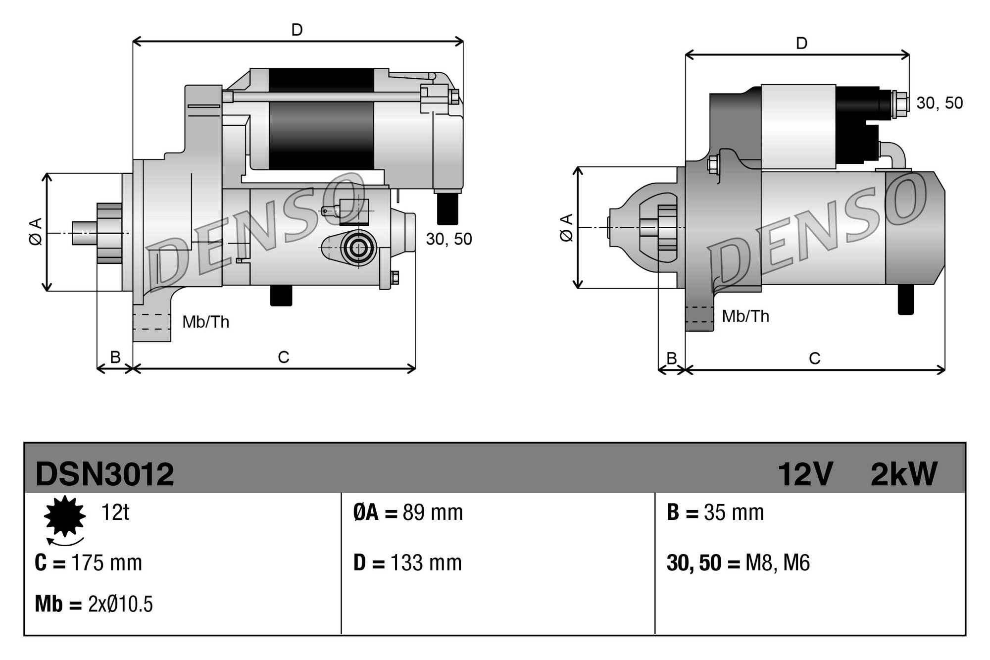 DENSO DENDSN3012 önindító