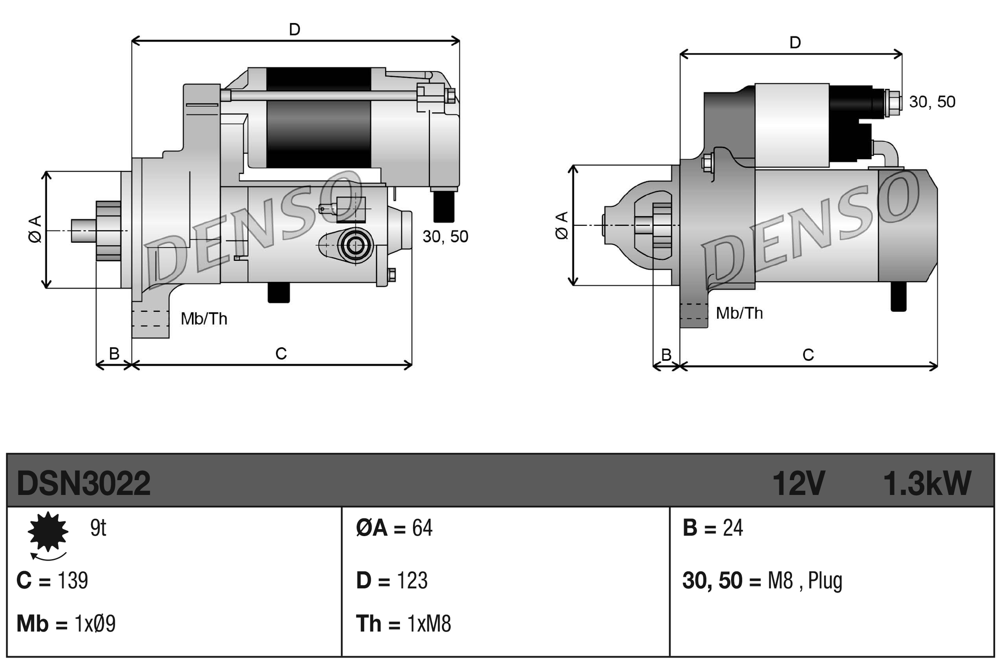 DENSO DENDSN3022 Önindító