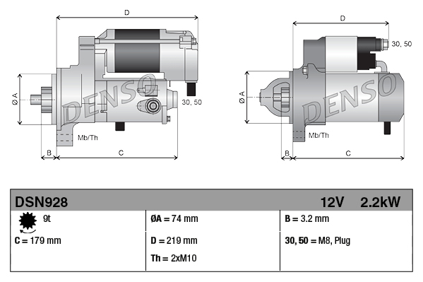 DENSO 1001736449 DSN928 - önindító