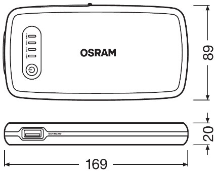 Osram OBSL200 autó indító akkumulátor Lithium Starter, Powerbank 12V 8.0L