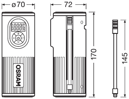 OSRAM Sűrített levegős abroncsvizsgáló/-töltő