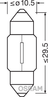 OSRAM 6438 Kesztyűtartó izzó Szofita 10W