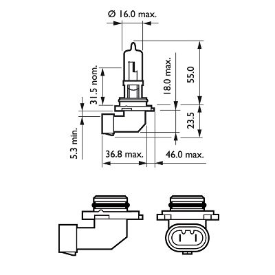 PHI PH9005XVPB1 ŻARÓWKA X-TREMEVISION PRO150 HB3, 12V, 60W, P20D 1SZT.