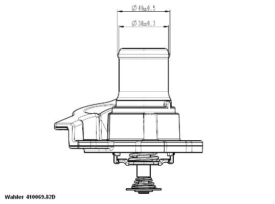 WAHLER 74102 410937.82D - Termosztát, termosztátház hűtőrendszerhez