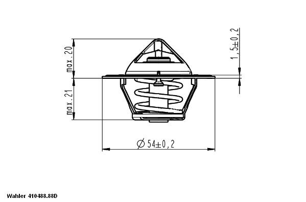 WAHLER 410488.88D Termosztát, termosztátház hűtőrendszerhez