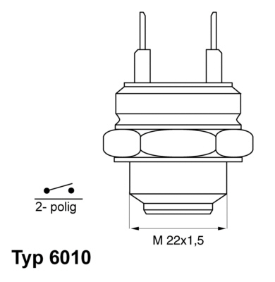 WAHLER 6010.88D Hőkapcsoló, érzékelő, hűtőventillátorkapcsoló gomba